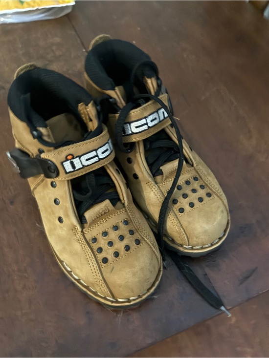 ICON Shoes - Icon Super Duty Ladies Tan Lace-Up MX ATV Motorcycle Boots